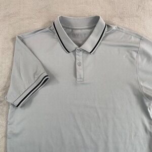 BYLT Premium Ringer Performance Polo Shirt Men Medium Grey Short Sleeve Active